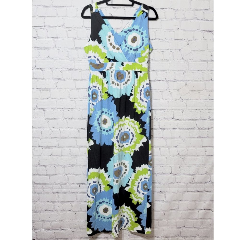 MADISON Pima Cotton Abstract Maxi Dress M